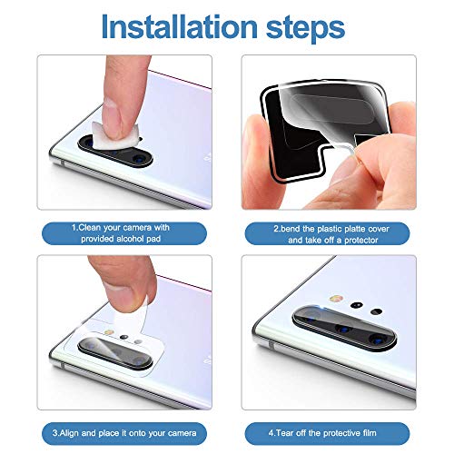 Galaxy Note 10/10 Plus Camera Lens Tempered Glass Protector(3 Pack), Anti-Scratch Ultra Thin Transparent Clear 3D Camera Lens Protective Glass Protector Compatible with Samsung Galaxy Note 10/10 Plus