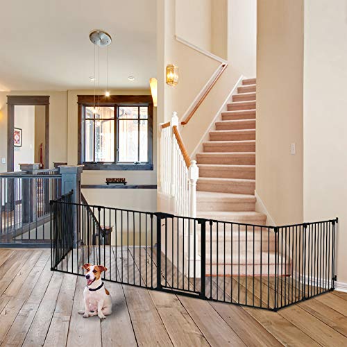 KINGSO 198 inch Baby Gate Extra Wide Tall Dog Pet Gate for Stairs