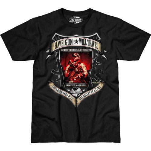 7.62 Design Men's T-Shirt 'Have Gun, Will Travel' Black LG
