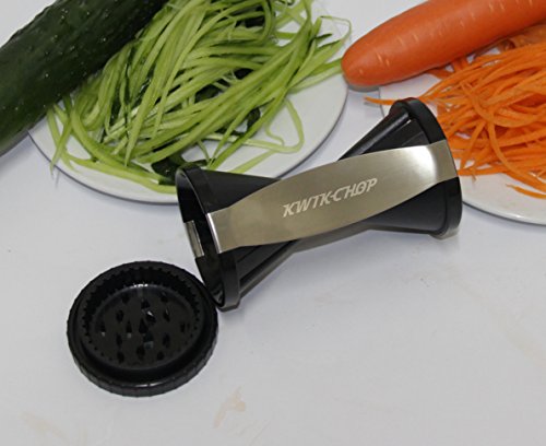 #1 Premium Spiral Slicer Vegetable Spiralizer Complete Bundle-Kwikchop Vegetable Cutter zucchini Pasta Noodle Spaghetti Maker With Amazing Bonus-Salad Recipe eBook, Cleaning Brush And Waterproof Bag - Thumbnail 2