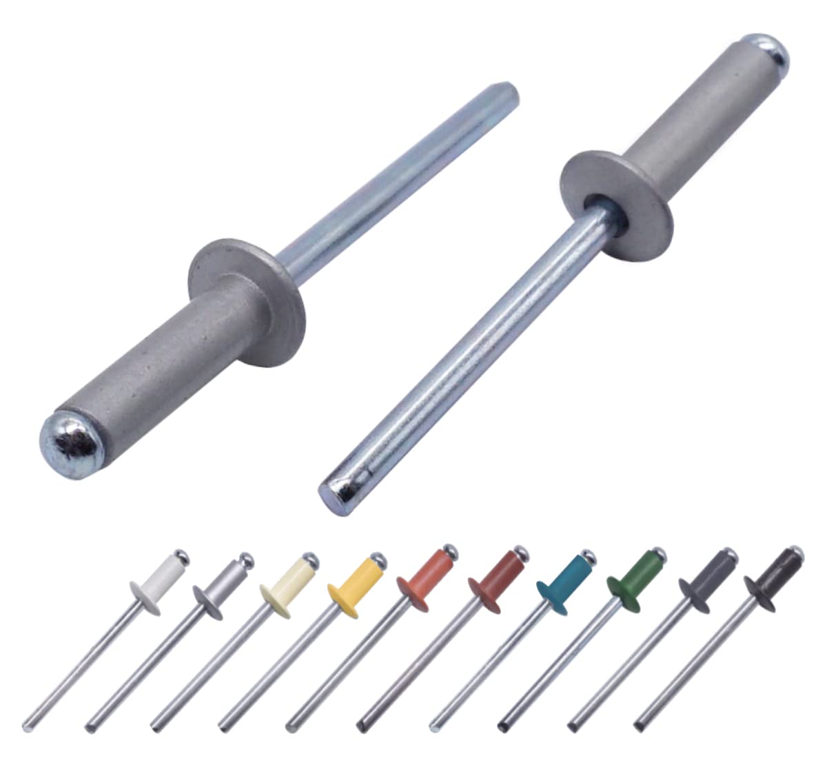 (Pack of 80 pcs) Painted Blind Rivets 4.0 x 14 mm, Dome Head, DIN 7337, Aluminum Rivet and Steel Mandrel, Pop Rivets (80, White Aluminium RAL 9006)