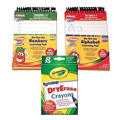 Preschool Prep Wipe Clean Learning Activity Flip Books for Ages 24 w/ 8pk Dry Erase Crayons