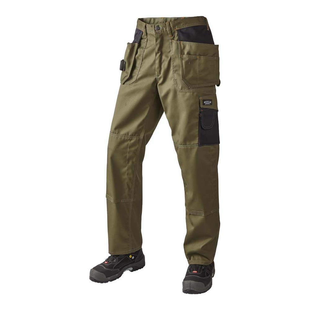 J.A.K. 920435084 Series 9204 65% Polyester/35% Cotton Trousers with Hanging Pockets, Army/Black, 48 R (34/32) Size