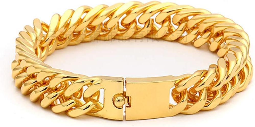 Amazon Ai Moichien ブレスレットメタリックリンクキューバヒップホップファッションリンクチェーンジュエリー女性用男性男の子手作りブレスレット ブレスレット 通販