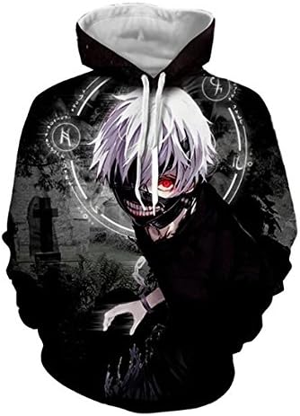 DreamAndReality Unisex Hoodies Tokyo Ghouls Ken Kaneki 3D Print Pullover Sportswear Sweatshirt Tops 133