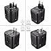 Travel Adapter, Worldwide All in One Universal Travel Adaptor AC Power Plug Converter Wall Charger with 4 USB Charging Ports for USA EU UK AUS Cell phones Laptop