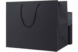 10 Pack Extra Large Gift Bags 40x15x30 cm Black Gift Bags, Gift Bags for Men, Wedding Gift Bags, Black Paper Bags