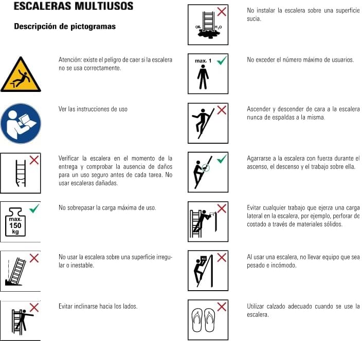 Escada articulada multifuncional de alumínio dobrável 4x5 degraus