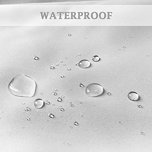 ele ELEOPTION 4 x 132 x 275 cm Outdoor Waterproof UV Protection Curtain with Eyelets Blackout for Garden, Patio, Balcony, White