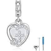 oGoodsunj Sterling Silver Cremation Urn Charm for Ashes Fit Bracelet Necklace Bead Charms Ash Memorial Keepsake Pendant Jewelry Gifts for Women