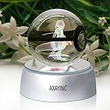 AXAYINC 3D Crystal Ball LED Night Lights Advance Laser Engraving Children's Gift (CM)