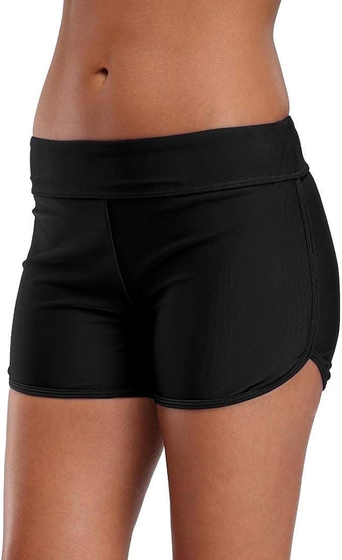 ATTRACO Swim Bottoms for Women High Waisted Swim Shorts Board Shorts
