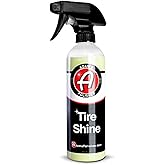 Adam's Tire Shine 16oz - Easy to Use Spray Tire Dressing W/ SiO2 for Glossy Wet Look w/No Sling | Works on Rubber, Vinyl & Plastic | USA Made
