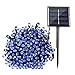 Flacchi Solar String Lights, 72ft 200 LED Fairy Christmas Lights, 8 Modes Ambiance Lighting for Outdoor, Patio, Lawn, Landscape, Garden, Home, Wedding (Blue) (F002)