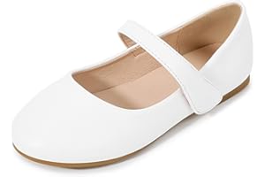 Girls Mary Jane Ballerina Flat Dress Shoes for Toddler Kids Princess Easy Buckle School Uniform Church Formal Shoes