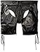 FEESHOW Men's Faux Leather Lace up Shorts Pants Jockstrap Underwear Briefs Black Large(Waistline 33.0