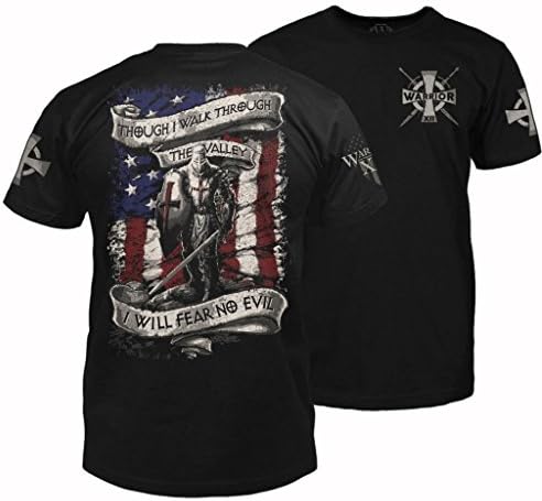 Warrior 12American Crusader T-Shirt Patriotic Tribute Tee | American Pride Veteran Support Shirt | 100% Cotton Military Apparel