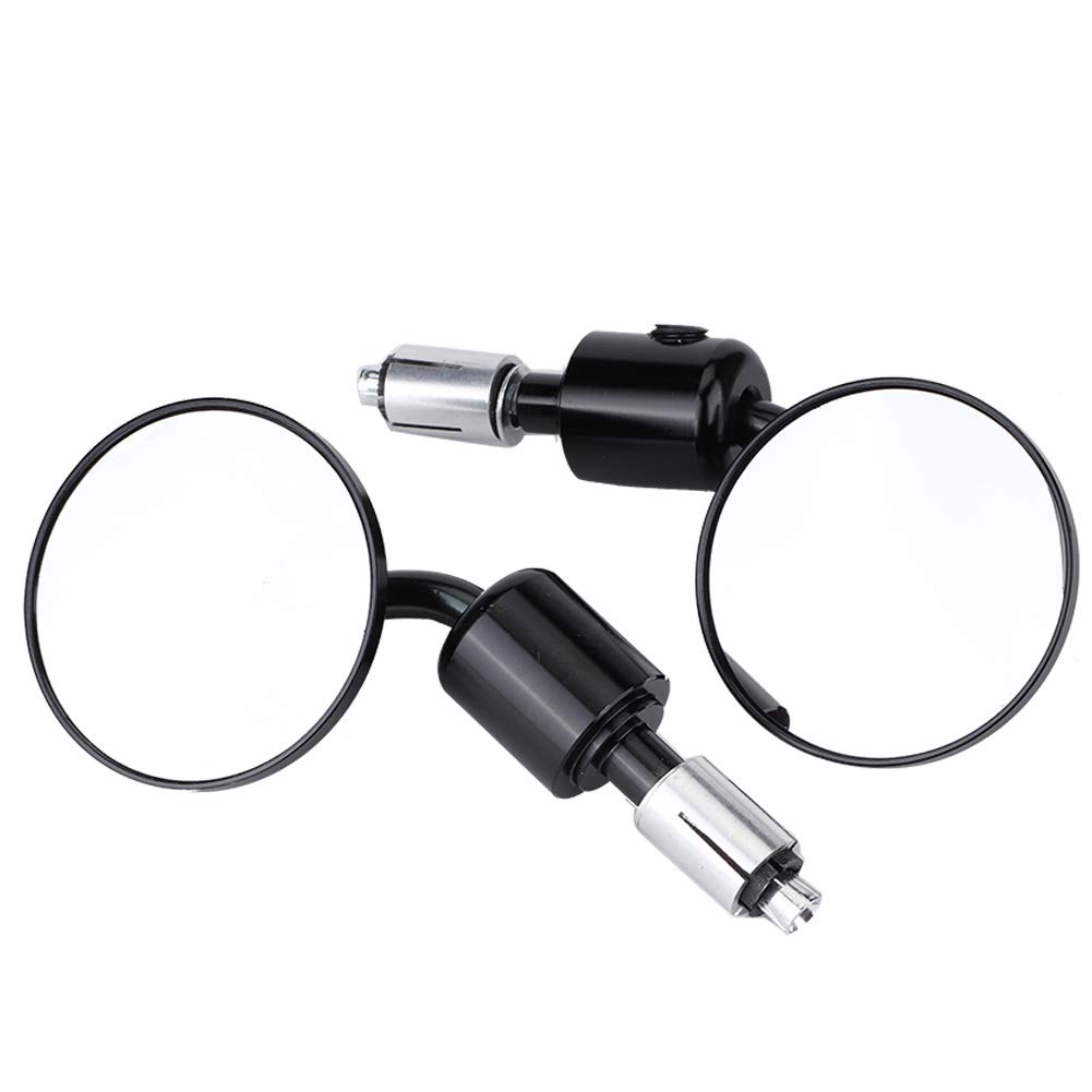 7/8" Motorcycle Hand Bar Rear View Mirrors Universal Adjustable 3" Round End Side Mirrors Motorcycle Side mirror for Dirt Bike Scooter ATV (Black) bar end mirrors motorcycle