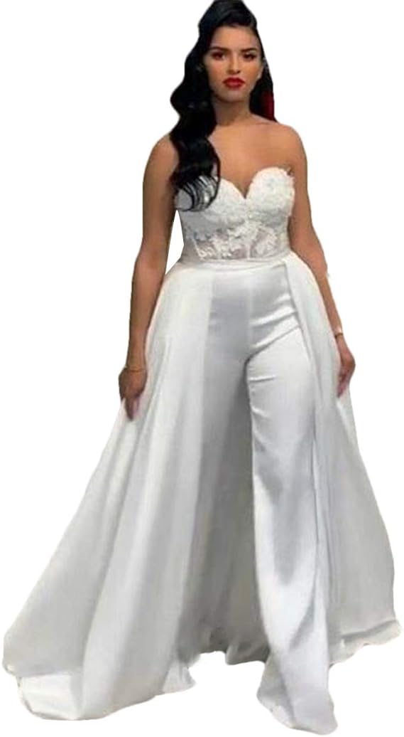 The Peachess Lace Stain Wedding Jumpsuit with