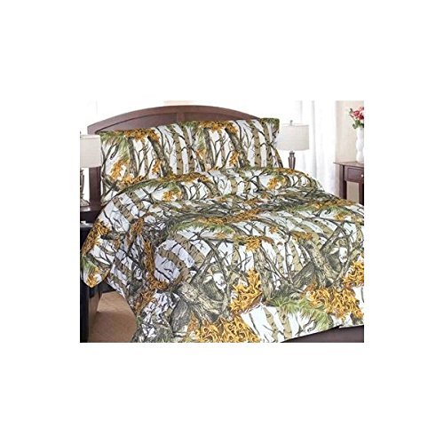 Buy Dealtz White Snow Woodland Camo Comforter & Sheet Set Bed in a Bag