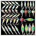 Krazywolf 45 Pieces Glow in Dark Ice Fishing Jig Kit