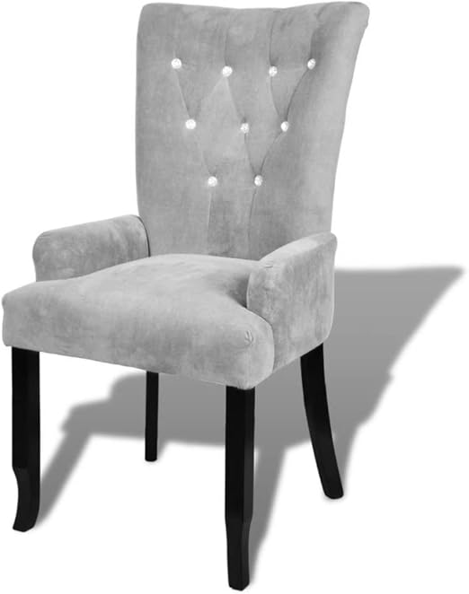 vidaXL Sillón de Salón Comedor Madera Tapizado con Terciopelo Plateado