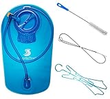 Hydration Pack Water Bladder, 100 oz / 3L Water Reservoir + Cleaning Kit, FDA Approved, Tasteless and BPA-Free TPU Material, Large Opening and Quick Release TPU Tube With Shutoff Valve