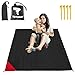 [Newest Design] TOTOBAY 63"x55" Dual-Purpose Beach Picnic Blanket with Rain Poncho, Includes Anchoring Loops, Ground Stakes and Carabiner - Waterproof and Sandproof (Black)