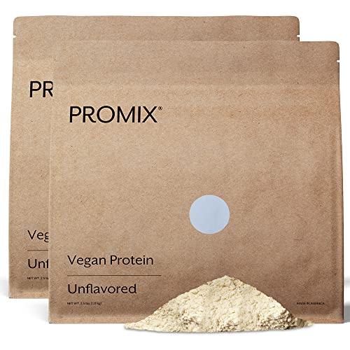 ProMix Nutrition Plant-Based Vegan Protein Powder, Unflavored - Pea Protein & Vitamin B-12 - ­Post Workout Fitness & Nutrition Shakes, Smoothies, Baking & Cooking Recipes - 5 Pound (Pack of 2)