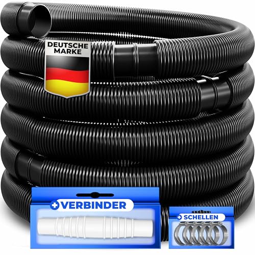KESSER® Poolschlauch 14m / Ø 38mm | Schwimmbadschlauch mit Muffen | Solarschlauch für Pool | Saugschlauch | Pumpenschlauch | Flexibler Wasserschlauch 
