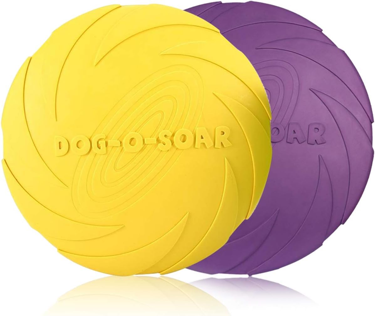 PETCUTE Dog Frisbee Dog flying Disc interactive Toy for dog Dogs Training frisbee 2 Pieces ø 18 cm