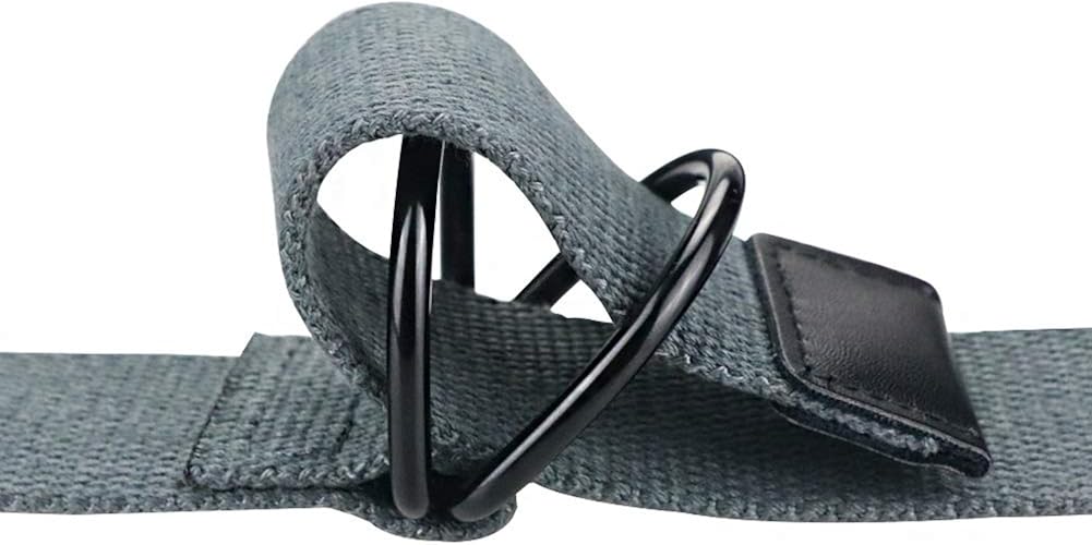 Maikun Mens & Womens Canvas Belt with Black D-ring 1 1/2" Wide Extra Long Solid Color at  Men’s Clothing store