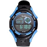 Kids Watch Waterproof Children Electronic Watch - Lighting Watch 50M Waterproof Outdoor Sports,LED Digital Stopwatch Chronograph, Alarm, Calendar Date Window Child Wrist Watch for Boys,Girls (Blue)