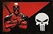 DeadPool Punisher Flag Morale Patch. Perfect for your Tactical Military Army Gear, Backpack, Operator Baseball Cap, Plate Carrier or Vest. 2x3