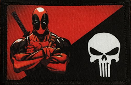 DeadPool Punisher Flag Morale Patch. Perfect for your Tactical Military Army Gear, Backpack, Operator Baseball Cap, Plate Carrier or Vest. 2x3