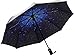 RENZER Compact Windproof Travel Umbrella with UV Protection Blue