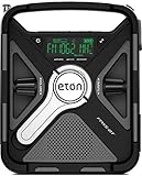 Eton Emergency Weather Radio Bluetooth, 2000 mAh Rechargeable Battery, USB, Solar Panel, Charging, LED Flashlight FRX5BT (Renewed)