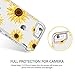 GUAGUA iPhone 6S Case iPhone 6 Case Clear Sunflower Flowers Floral Printed Three Layer Hybrid Hard Plastic Soft Rubber Cover Shockproof Protective Phone Case for iPhone 6/6S Transparent Yellow