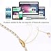Fashion Bluetooth Necklace Headphones Wireless Waterproof Earphones with Mic & Volume Control Stereo Noise Cancelling Sports Earbuds (GOLD-line Style)