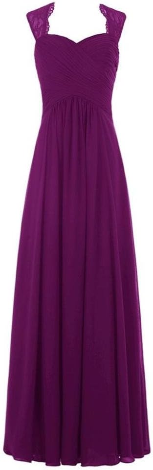 MingHao Long Pleated Chiffon Prom Evening Party Gowns Formal Bridesmaid Dress 14 Dark Purple