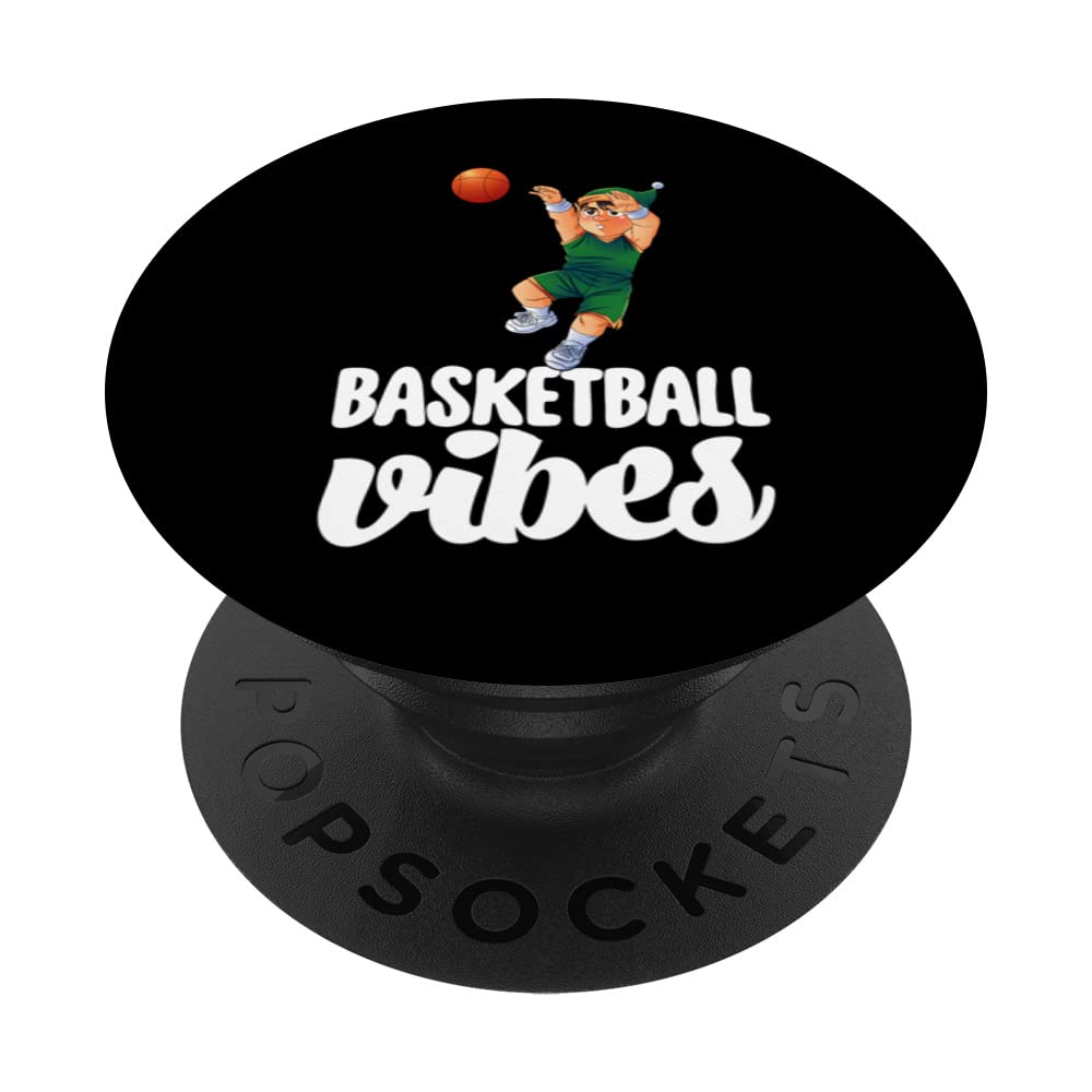 Basketball Vibes Gnome Funny Basketball Game Celebration Men PopSockets Swappable PopGrip