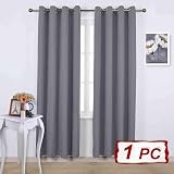 PONY DANCE Grey Blackout Curtain 52x95 Inch Eyelet Thermal Sun Blocking view 2