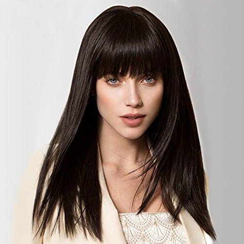 100% Real Hair! Women's Fashion Natural Black Long Straight Full Wig Human Hair