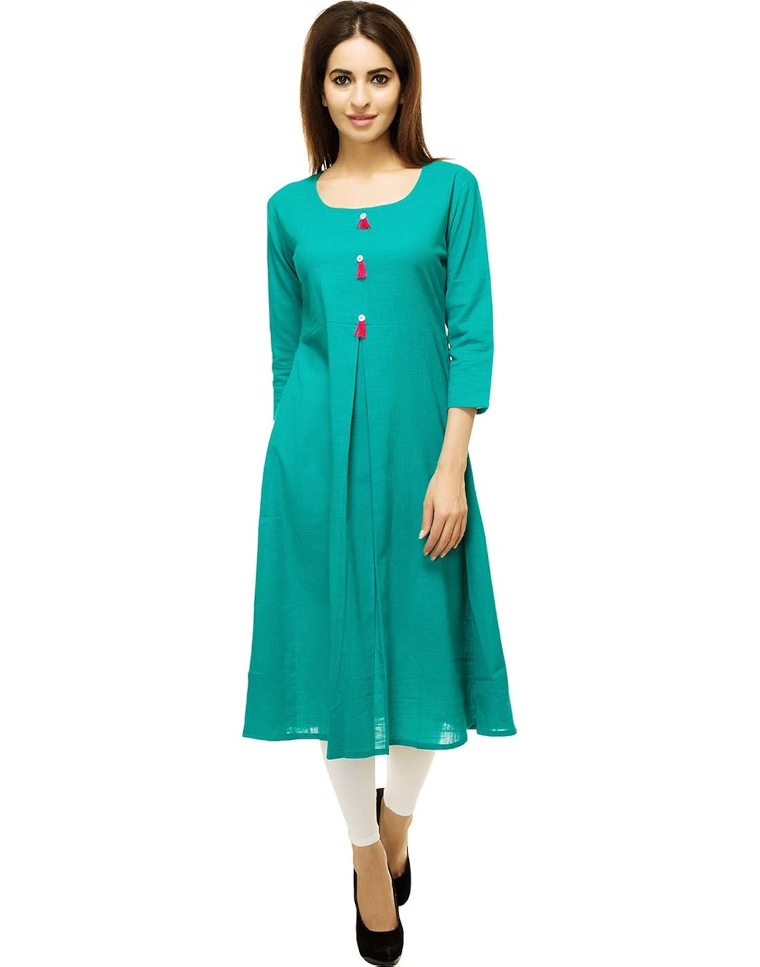aahwan poly cotton a-line kurta for women (ac-1003)