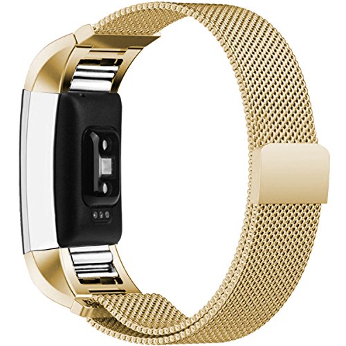 For Fitbit Charge 2 HR, Gold Metal Band, Small