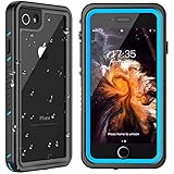 MYJOJO iPhone 7 Waterproof Case iPhone 8 Waterproof Case, 2019 Full Body Protective Shockproof Sandproof Dirtproof IP68 Underwater Outdoor Waterproof Case for iPhone 7 & iPhone 8 (Blue/Clear)