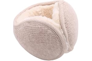 Caistre Winter Warm Outdoor Earmuffs, Foldable Ear Warmers Knit Furry Fleece Ear Muffs for Women Men