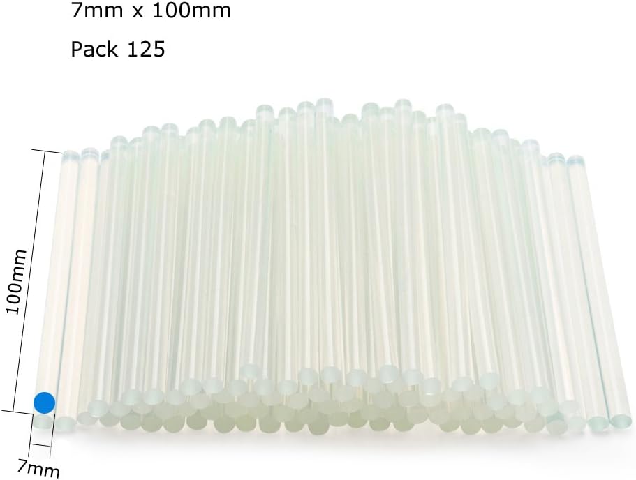 BEEWAY Hot Gun Sticks Φ 7.0mm, 125 Pack 7mm x 100mm Hot Glue Gun Sticks for Glue Guns SGS Approved, Clear, 7mm x 100mm Pack 125 - Image 3