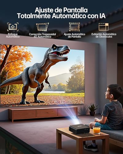 Projector 4K【Integrated Official App/Dolby】 1000ANSI Smart Projector Compatible with Netflix AI Auto Auto/Keystone, Projector1080P Native WiFi 6 Bi-directional BT5.2 Zoom 50% for Home/Outdoor Cinema