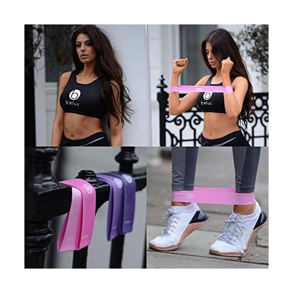 Belus Premium Resistance Bands Set for Women with Carry Bag. Female Fitness and Workout Equipment. 4 Resistance Band Set…